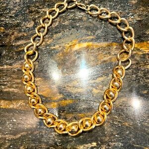VINTAGE 💛 MARINO STAMPED 15” GOLD BALL & CHAIN NECKLACE